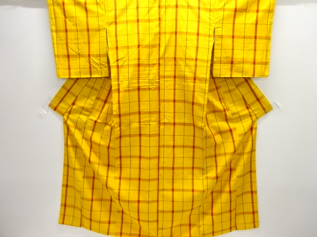 JAPANESE KIMONO / TSUMUGI / WOVEN GRID 